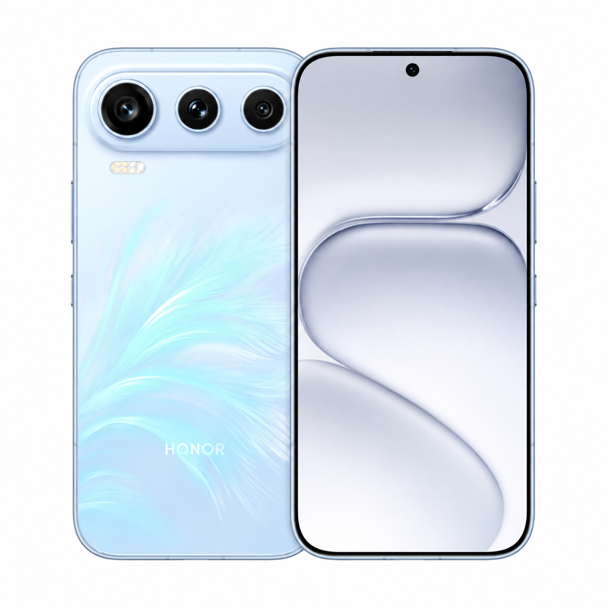 گوشی آنر Honor 600 Pro پک چین رنگ آبی، نمای جلو و پشت