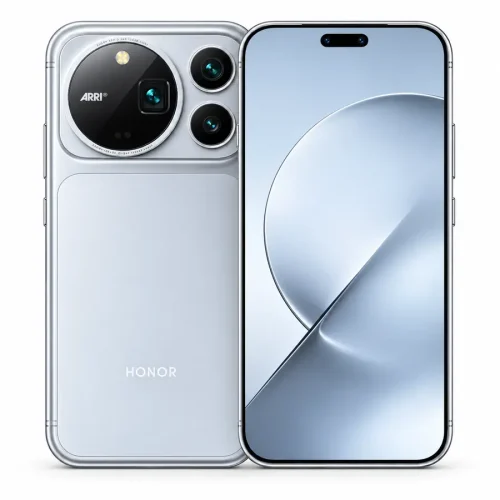 گوشی آنر Honor Magic 9 Pro Max نقره‌ای، نمای جلو و پشت