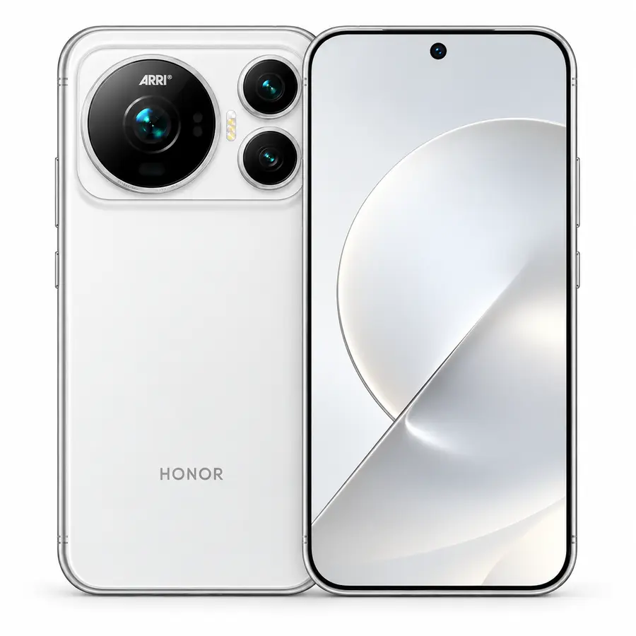 گوشی آنر Honor Magic 9 سفید، نمای جلو و پشت